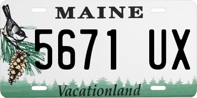 ME license plate 5671UX