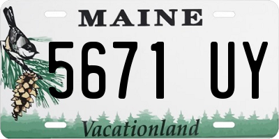 ME license plate 5671UY