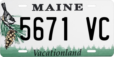 ME license plate 5671VC