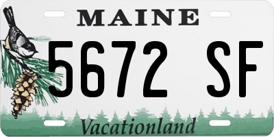 ME license plate 5672SF
