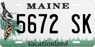 ME license plate 5672SK