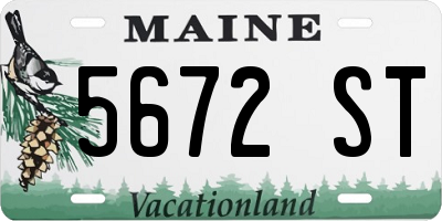 ME license plate 5672ST