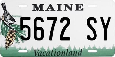 ME license plate 5672SY