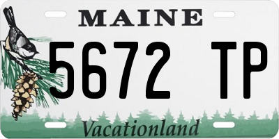 ME license plate 5672TP