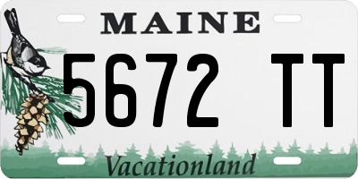 ME license plate 5672TT