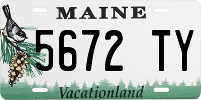 ME license plate 5672TY
