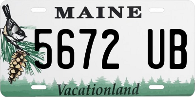 ME license plate 5672UB