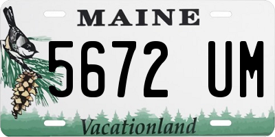 ME license plate 5672UM