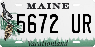 ME license plate 5672UR