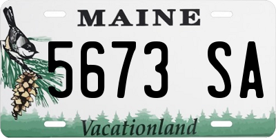 ME license plate 5673SA