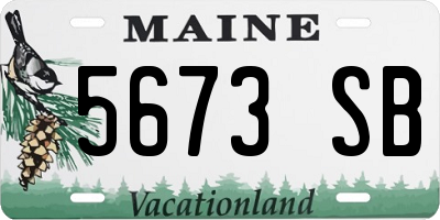 ME license plate 5673SB