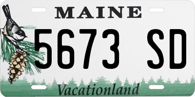 ME license plate 5673SD