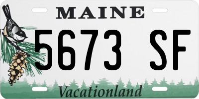 ME license plate 5673SF