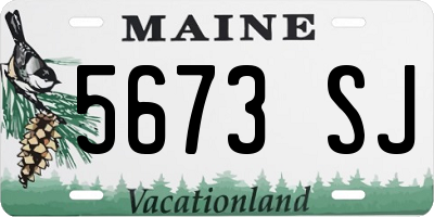 ME license plate 5673SJ