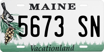 ME license plate 5673SN