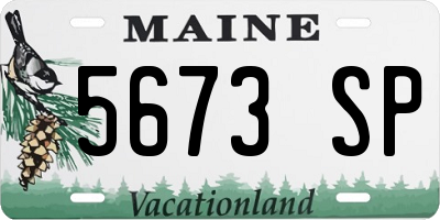 ME license plate 5673SP