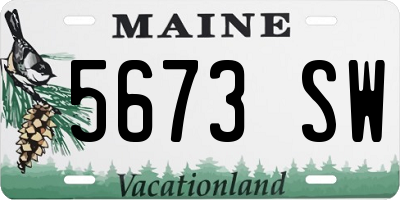 ME license plate 5673SW