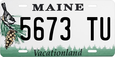 ME license plate 5673TU