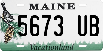 ME license plate 5673UB