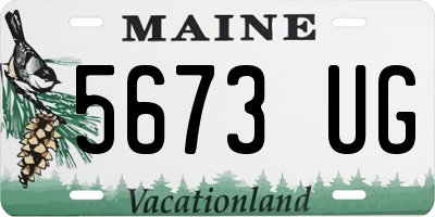 ME license plate 5673UG