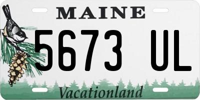 ME license plate 5673UL