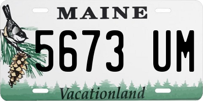 ME license plate 5673UM