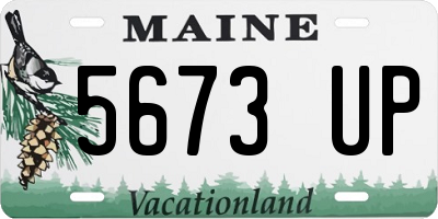 ME license plate 5673UP