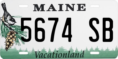 ME license plate 5674SB