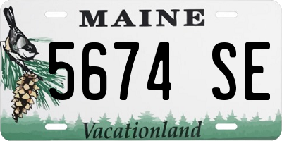 ME license plate 5674SE