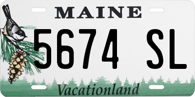 ME license plate 5674SL