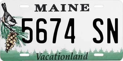 ME license plate 5674SN