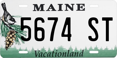 ME license plate 5674ST