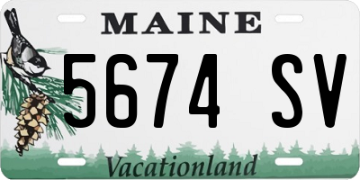 ME license plate 5674SV