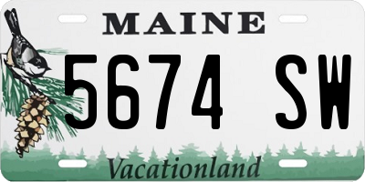 ME license plate 5674SW