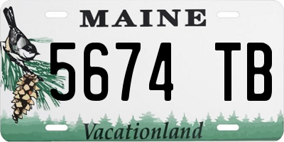 ME license plate 5674TB