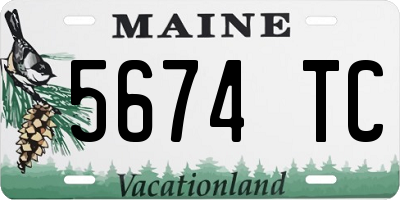 ME license plate 5674TC