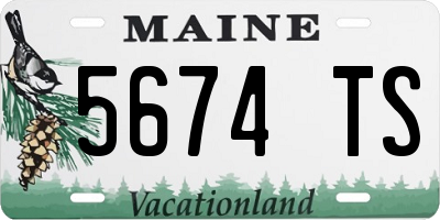 ME license plate 5674TS