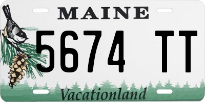 ME license plate 5674TT