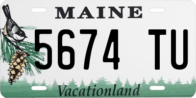 ME license plate 5674TU