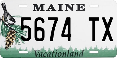 ME license plate 5674TX