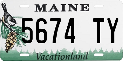 ME license plate 5674TY