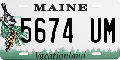 ME license plate 5674UM