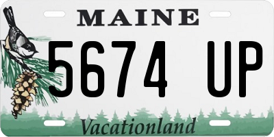 ME license plate 5674UP