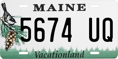 ME license plate 5674UQ