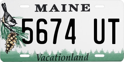 ME license plate 5674UT