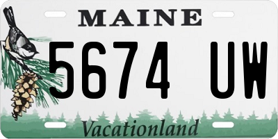 ME license plate 5674UW