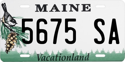 ME license plate 5675SA