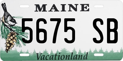 ME license plate 5675SB