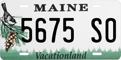ME license plate 5675SO