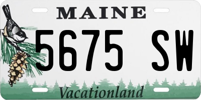 ME license plate 5675SW